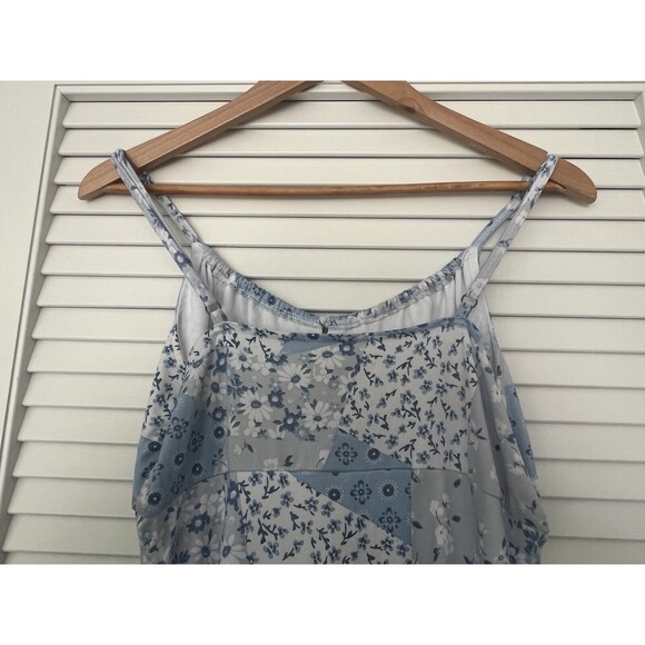 Hollister Women's Light Blue Boho Patchwork Floral Sundress Empire Waist Medium - Picture 5 of 7